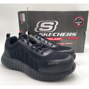 Skechers For Work 200055 Men's NEW Safety-Toe Work Shoe Black US Size 11.5